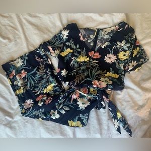 Ann Taylor Navy Floral Romper